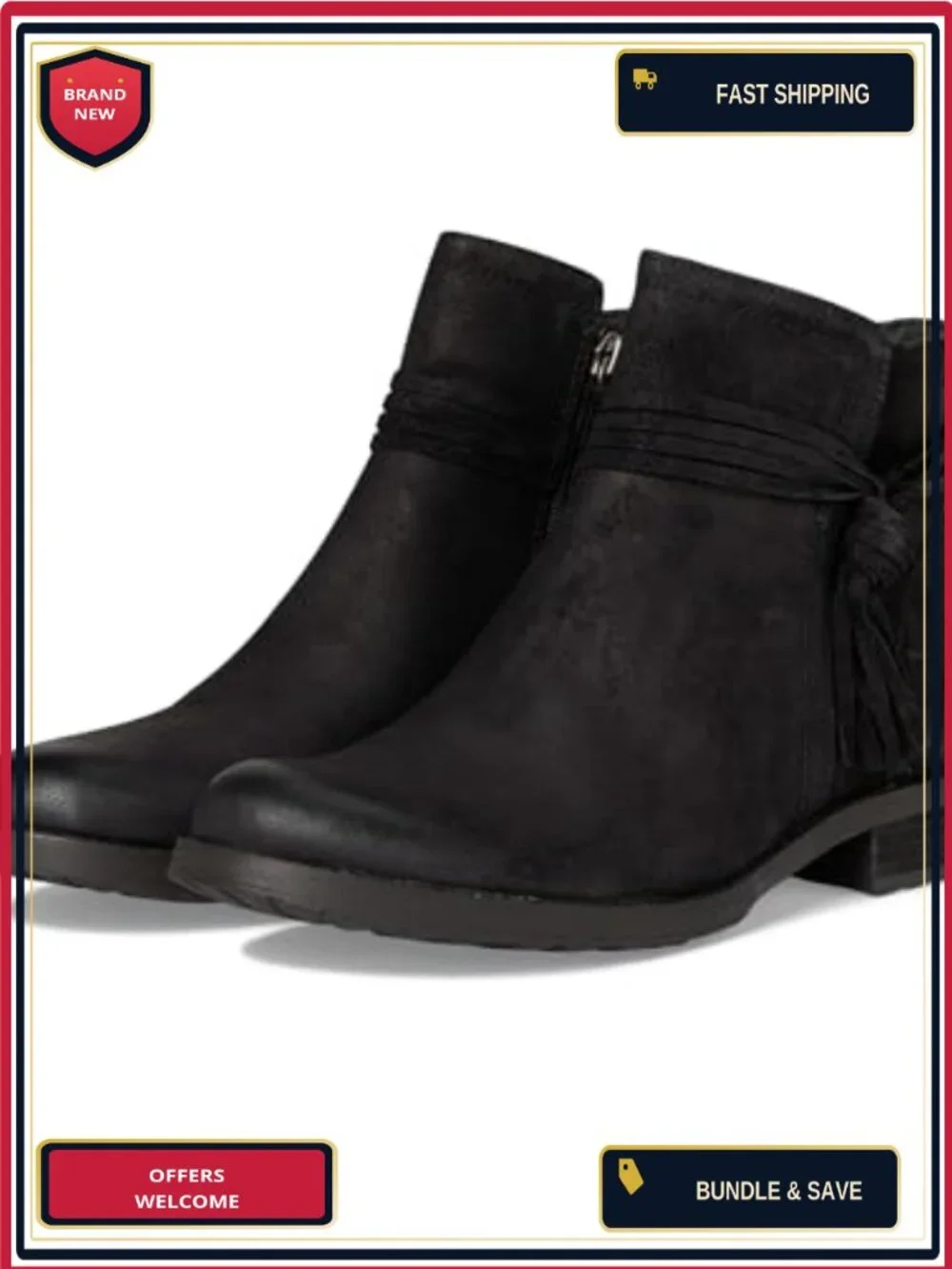 Söfft Blake Women's Waterproof Suede Ankle Bootie Block Heel Zip